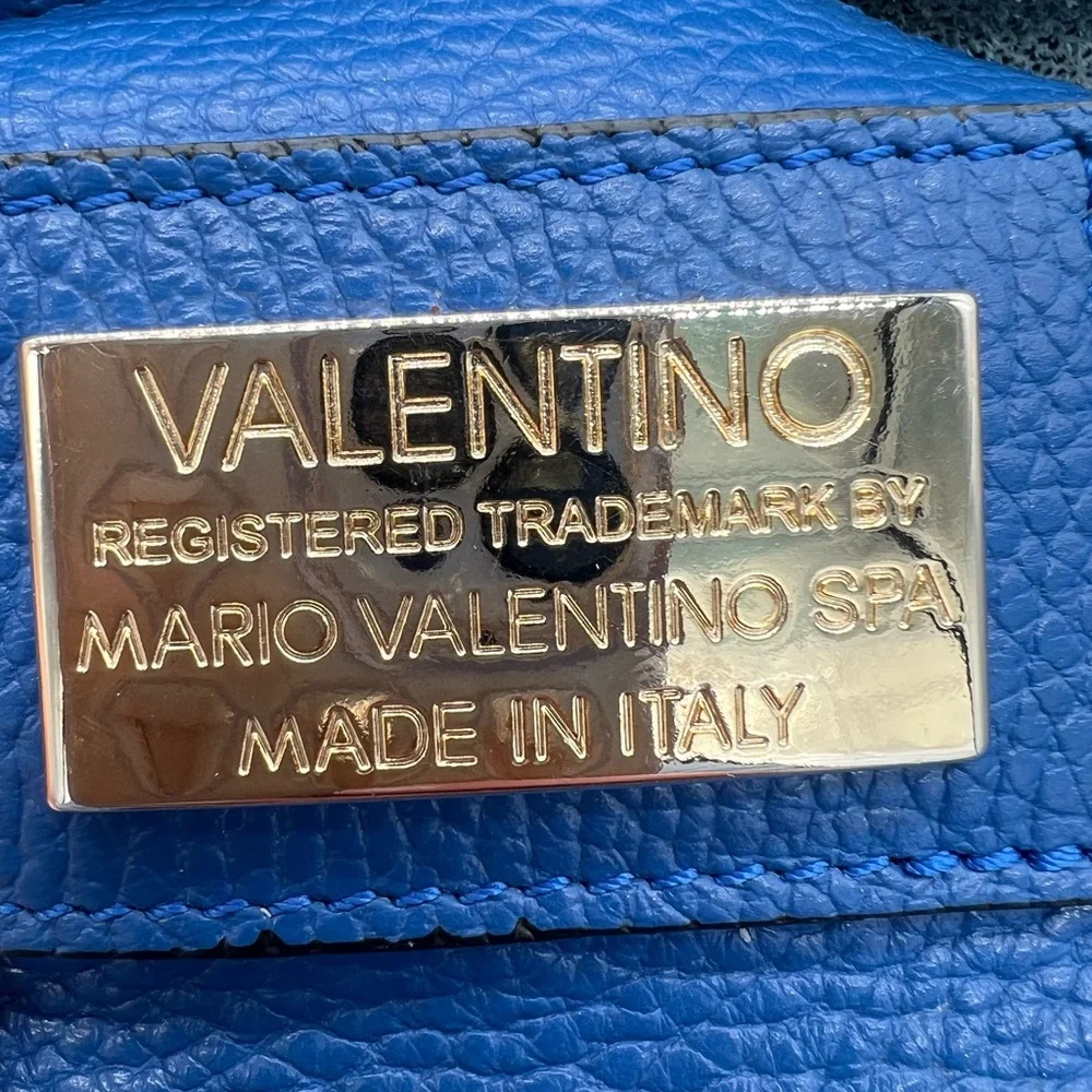 🔴🆑Authentic VALENTINO Blue / Navy Leather Tote Bag / Crossbody 🆑🔴 - Picture 6 of 10